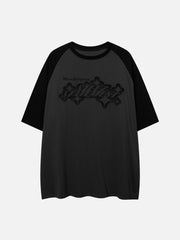 Three-dimensional Embroidery Letter Print Tee