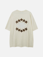 Three-dimensional Embroidery Star Print Tee