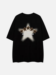 Three-dimensional Embroidery Star Print Tee