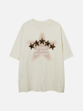 T-shirt à imprimé étoile brodé en trois dimensions