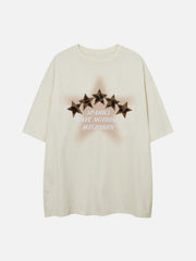 Three-dimensional Embroidery Star Print Tee