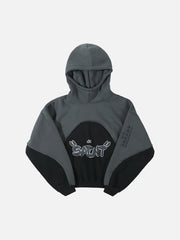 Three-dimensional Foam Patchwork Fleece Hoodie