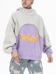 Three-dimensional Foam Patchwork Fleece Hoodie