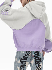 Three-dimensional Foam Patchwork Fleece Hoodie