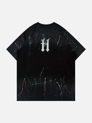 Tie Dye Splash Ink Washed Tee