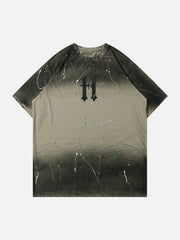 Tie Dye Splash Ink Washed Tee