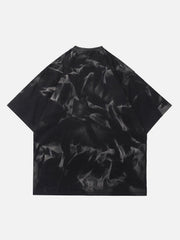 Tie Dye Washed Letter Print Tee