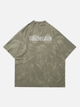 T-shirt imprimé lettres délavé tie-dye