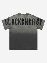 T-shirt brodé de lettres dégradées tie-dye - 1542