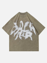 T-shirt imprimé graffiti tie-dye