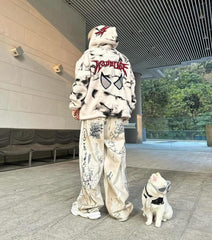 Lose Baumwolljacke aus Batikwolle aus Lammwolle – 1840