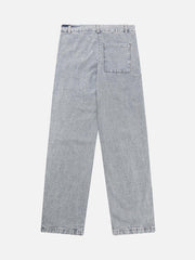 Jean Design Sense à bretelles latérales déchirées