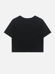 T-shirt imprimé chat brodé avec serviette