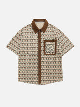 Handtuch-Poloshirt mit Blumenstickerei