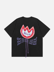 T-shirt à fleurs brodées avec serviette