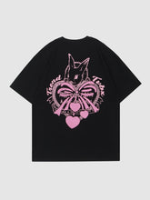 Towel Embroidery Heart-shaped Print Tee