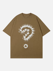 Towel Embroidery Question Mark Print Tee