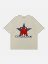 T-shirt imprimé étoile brodé en serviette