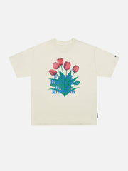T-Shirt mit Tulpenstrauß-Print