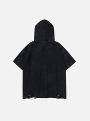 Twisted Alphabet Cat Print Hooded Tee
