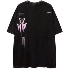 T-shirt graphique délavé Unreal Butterfly