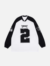 Sweat-shirt à manches longues et col en V avec broderie numérique - 1684