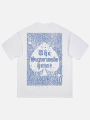 Valentine's Day Limited 2 Letter Graffiti Poker T-shirt - 1946
