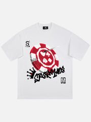 Valentine's Day Love Design Checkerboard Print T-shirt - 1939