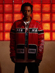 Vintage Biker Style Embroidered Leather Jacket - 1746