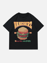 T-shirt imprimé hamburger vintage