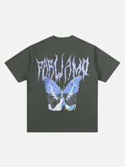 Vintage Butterfly Print Loose T-shirt
