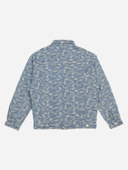 Manteau ample en jean vintage à fleurs de cajou