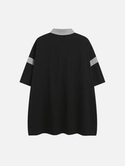 Vintage Clashing Colours Polo Collar Tee