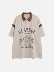 Vintage Clashing Colours Polo Collar Tee
