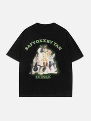 T-shirt vintage imprimé lapin mignon