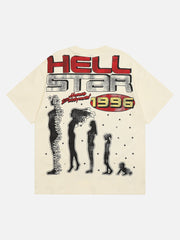 T-shirt vintage délavé et vieilli, motif dialyse corporelle, poids lourd