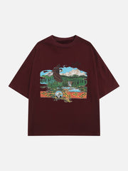 T-shirt vintage à imprimé aigle