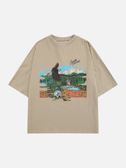 T-shirt vintage à imprimé aigle