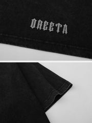 Vintage Gothic Letter Print Tee