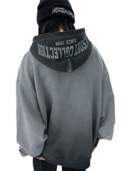 Vintage Gradient Hooded Loose Sweatshirt - 1842