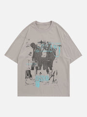 T-shirt imprimé graffiti vintage