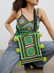 Sac à bandoulière en tricot vintage