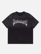 T-Shirt mit Vintage-Buchstabendruck und Farbverlauf