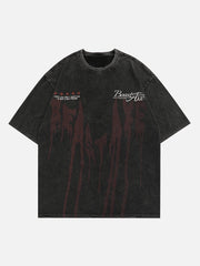 T-shirt à imprimé lettre vintage