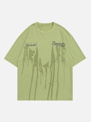 T-shirt à imprimé lettre vintage