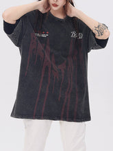 T-Shirt mit Vintage-Buchstaben-Print