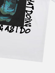 T-shirt imprimé lettre vintage