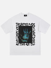 T-Shirt mit Vintage-Buchstaben-Aufdruck