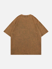 T-shirt délavé à lettres vintage