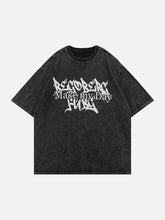 T-Shirt mit Vintage-Buchstaben-Waschung